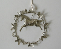Metalen decoratiehanger Paard rond