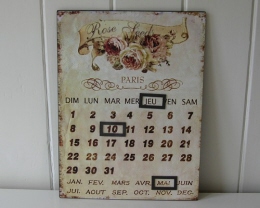 Metalen kalender Roos