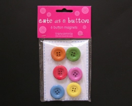 Set 6 plastic magneten Knopen multicolour